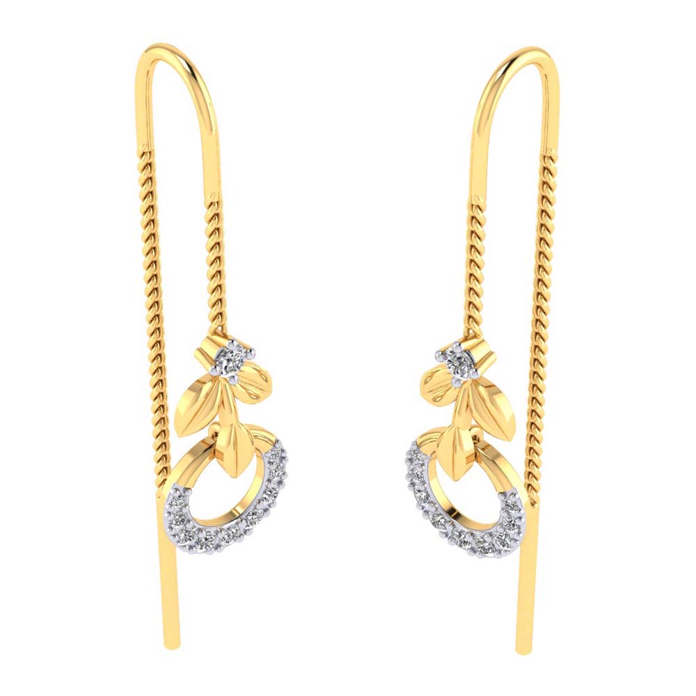 The Aamira Sui Dhaga Diamond Earrings | SEHGAL GOLD ORNAMENTS PVT. LTD.