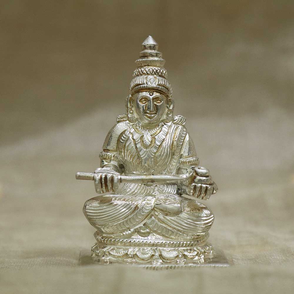 Buy Vaibhav Jewellers Casting Plain Silver Annapurna Devi Idol ...