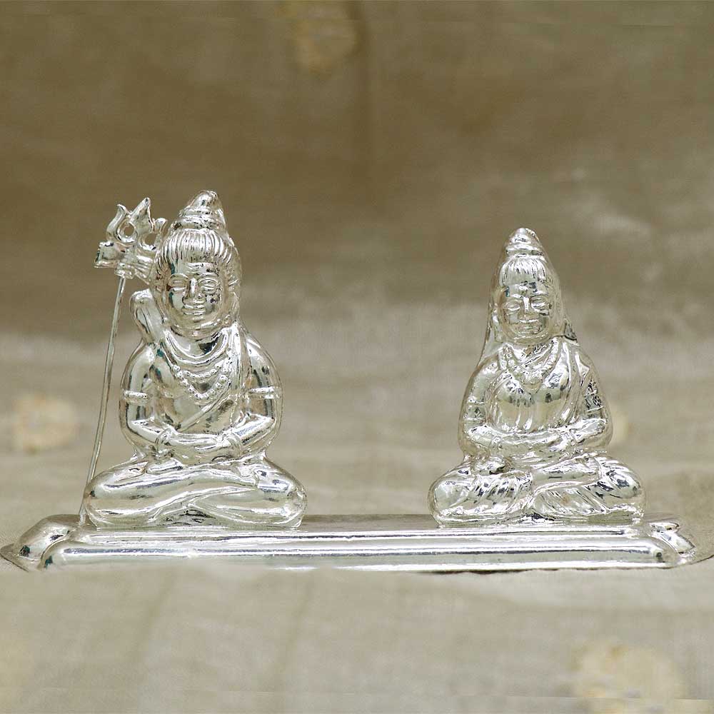 Buy Vaibhav Jewellers Silver Lord Siva Parvathi Idol 353VC4250 ...