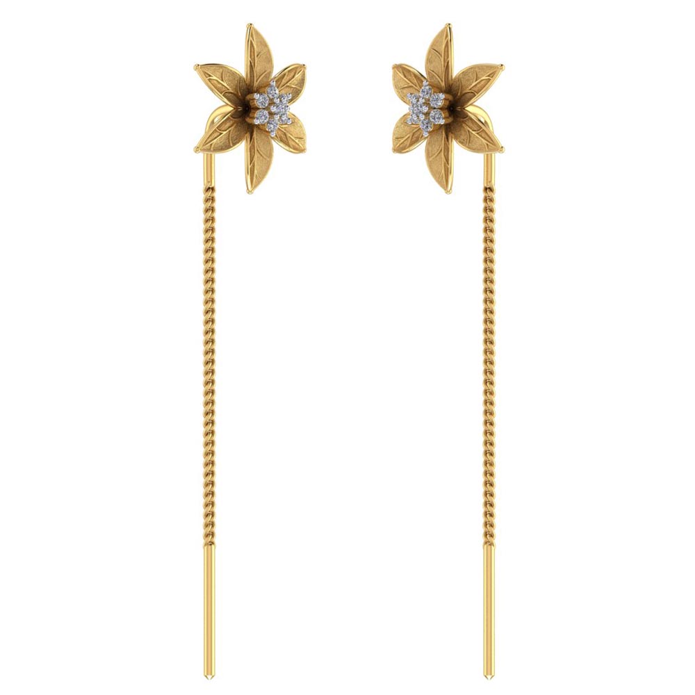 Gold Fancy Earring (sui Dhaga )Design 18kt / Rani Alankar Jewellers –  Welcome to Rani Alankar