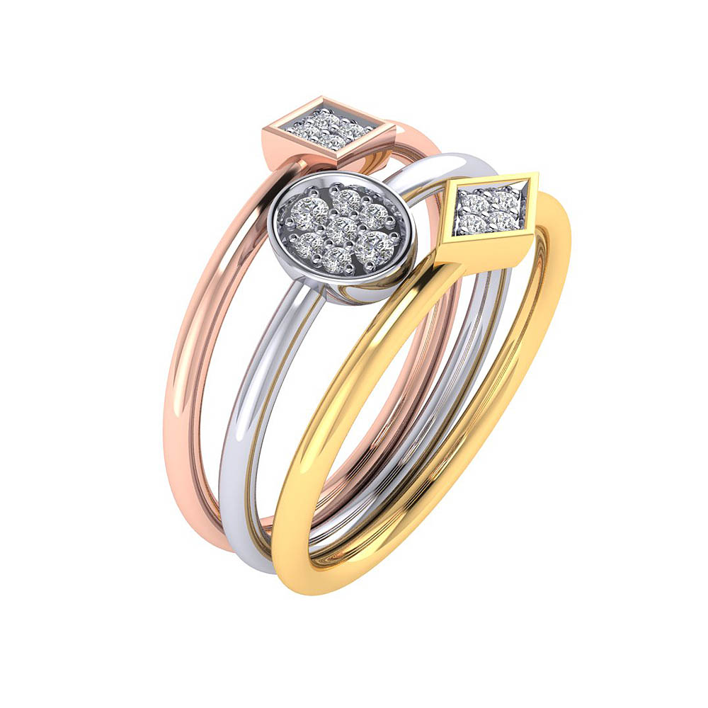 Multi-Diamond Engagement Ring 3 ct tw Princess & Round 14K White Gold | Kay