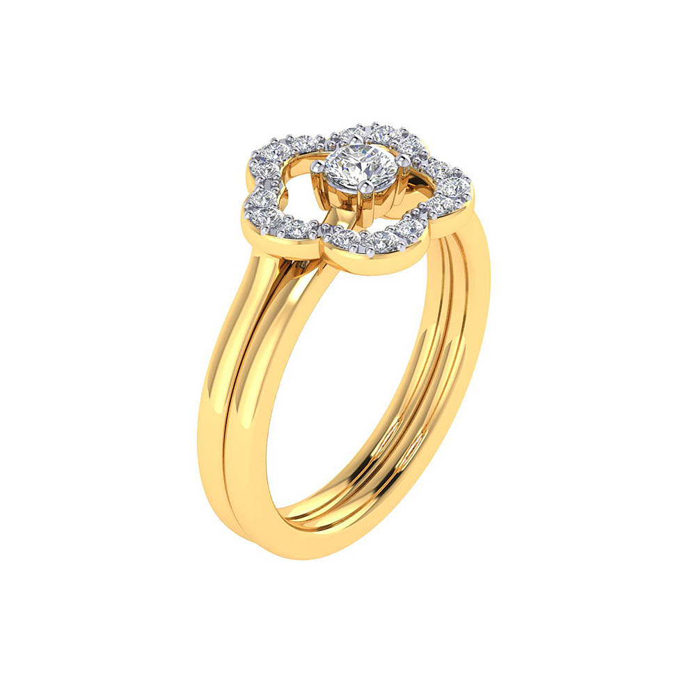 14k Solid Gold Heart Design Diamond Ring for Women - Gleam Jewels